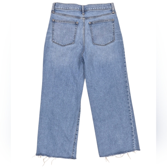 J Crew jeans women's 29 Wide Leg Crop raw hem stretch high rise - Picture 2 of 12